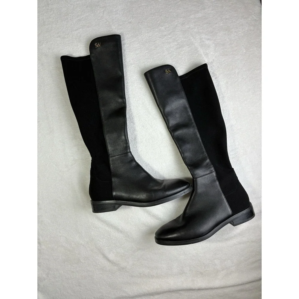 Stuart Weitzman  Keelan Over Knee Boots Sz 7 B Black Women's Riding Tall